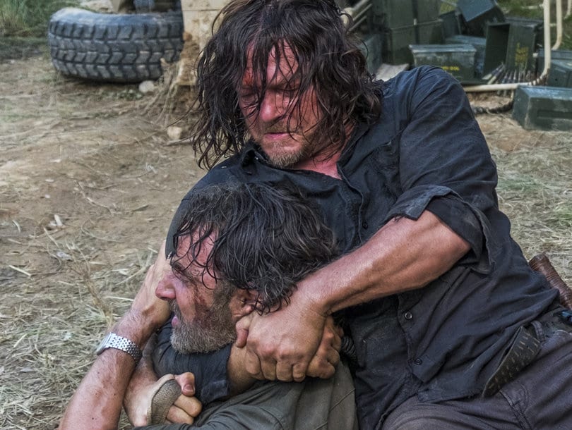 Rick and Daryl fight